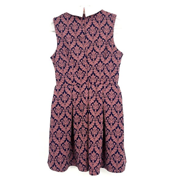 NWT Iska London Pink Purple Batik Collared Fit & Flare Dress Women UK 10 US 6 - Picture 2 of 9